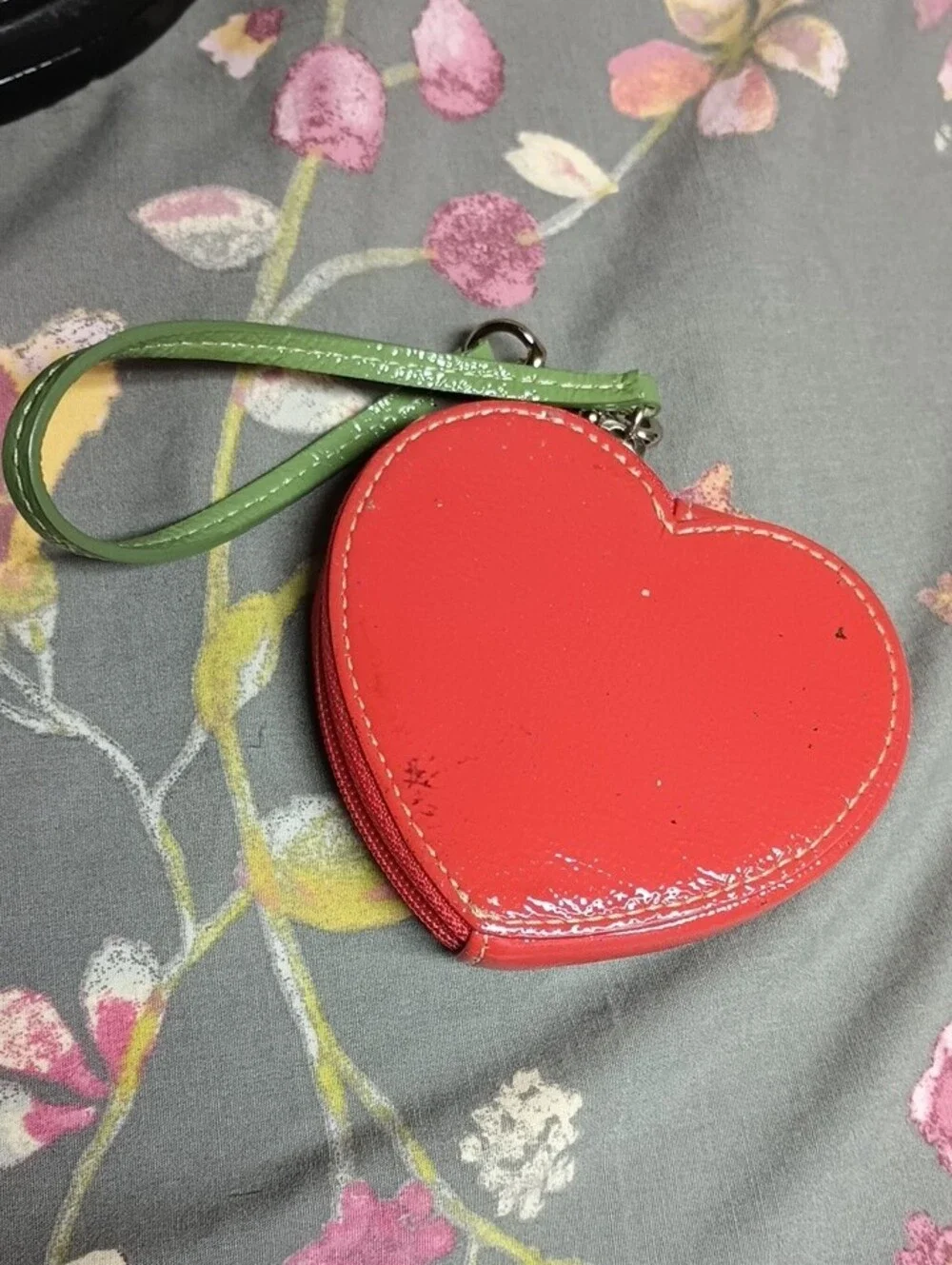 Vintage Coach Strawberry Leather Coin Purse Key Ring Bag Charm F60881 Y2K Rare